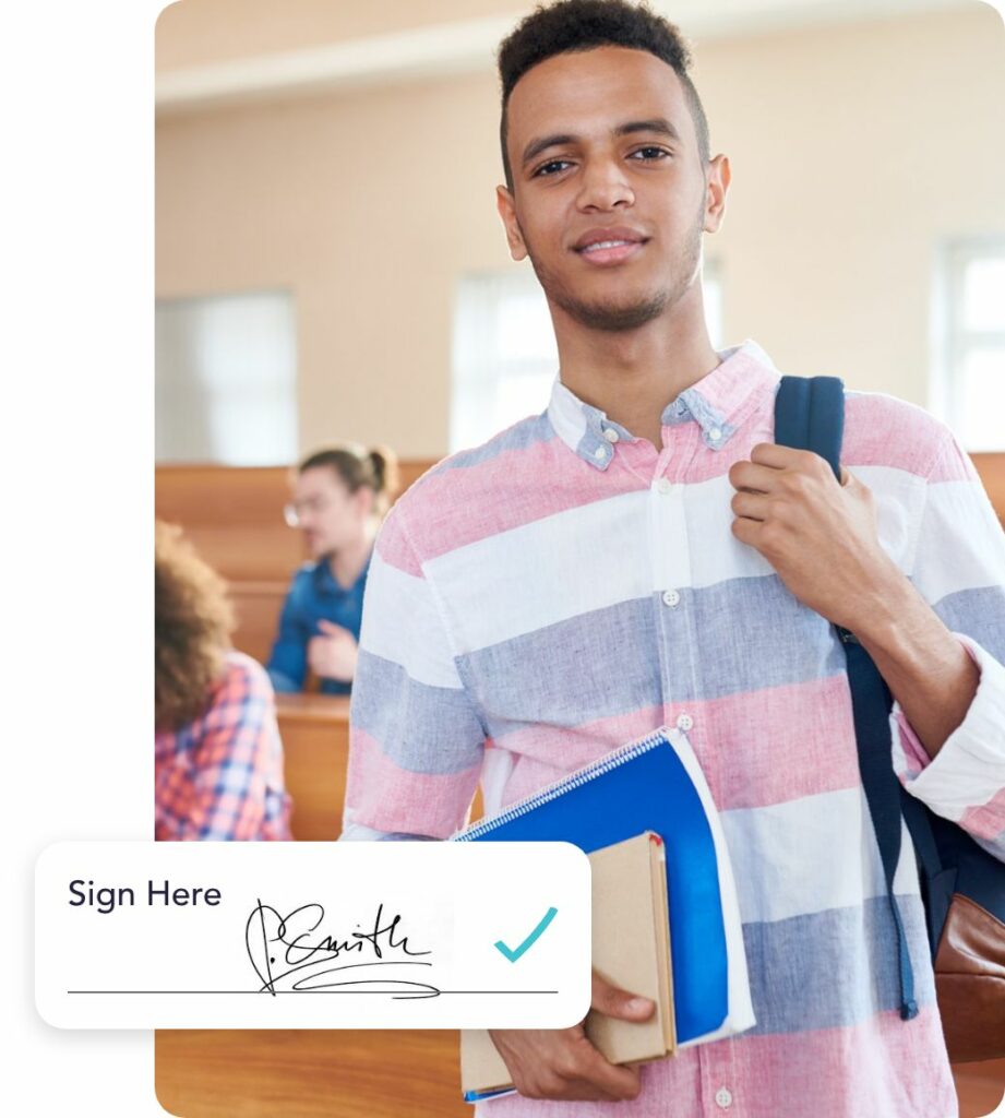 High School Student with e-signature from Givefinity Volunteer Tracking app