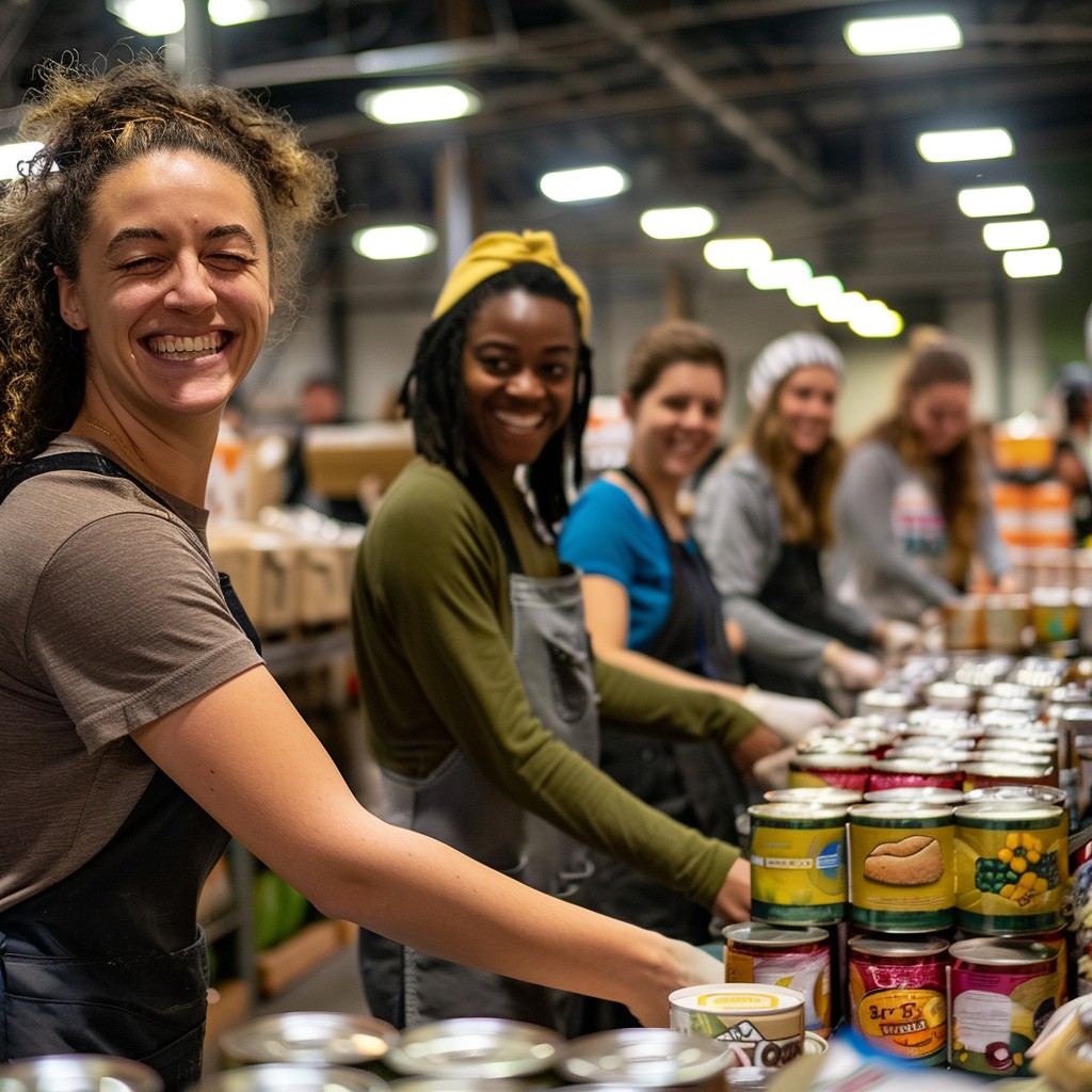 StockCake Volunteers Packaging Food